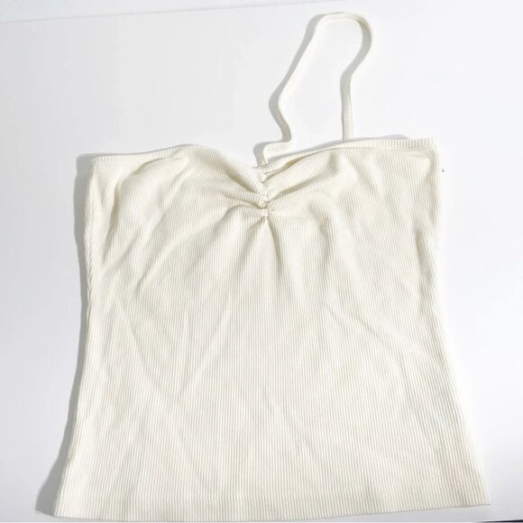 New AGOLDE Lola Gathered Front Tank in Ivory Paste Size L - Picture 4 of 6